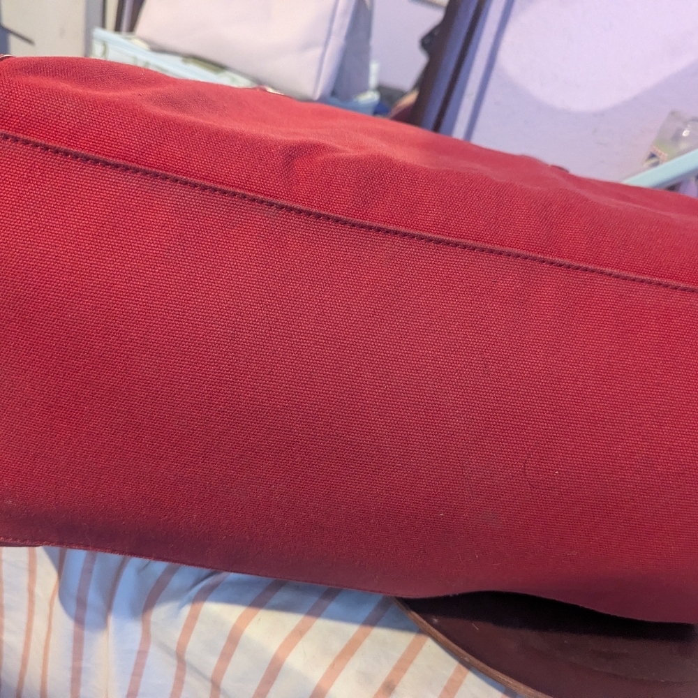 Tory Burch Red Women's Tote BagY with Woven Side Panels O Me - Picture 4 of 6